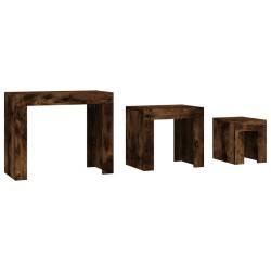 Tables basses gigognes 3 pcs Chêne fumé Bois d'ingénierie 
