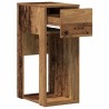 Support de tour d'ordinateur avec tiroir vieux bois 30x44x74 cm 