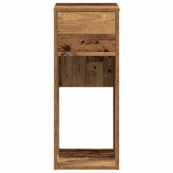 Support de tour d'ordinateur avec tiroir vieux bois 30x44x74 cm 