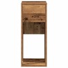 Support de tour d'ordinateur avec tiroir vieux bois 30x44x74 cm 