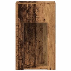 Support de tour d'ordinateur avec tiroir vieux bois 30x44x74 cm 