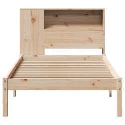 Lit bibliothèque sans matelas 75x190 cm bois de pin massif 