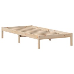 Lit bibliothèque sans matelas 75x190 cm bois de pin massif 