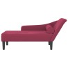 Chaise longue avec coussins rouge bordeaux velours 