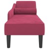 Chaise longue avec coussins rouge bordeaux velours 