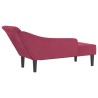 Chaise longue avec coussins rouge bordeaux velours 