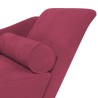 Chaise longue avec coussins rouge bordeaux velours 