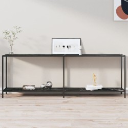 Table console Noir 220x35x75,5 cm Verre trempé 