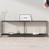 Table console Noir 220x35x75,5 cm Verre trempé 