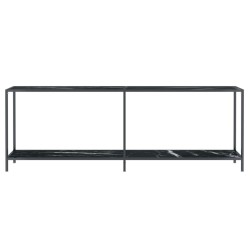 Table console Noir 220x35x75,5 cm Verre trempé 