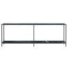 Table console Noir 220x35x75,5 cm Verre trempé 