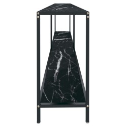 Table console Noir 220x35x75,5 cm Verre trempé 