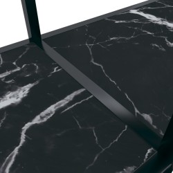 Table console Noir 220x35x75,5 cm Verre trempé 