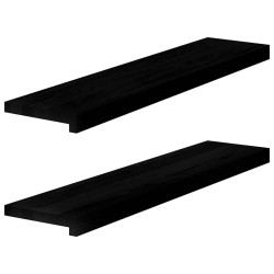 Appuis de fenêtre 2 pcs marron foncé bois de chêne massif 
