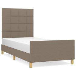 Cadre de lit sans matelas taupe 80x200 cm tissu 