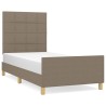 Cadre de lit sans matelas taupe 80x200 cm tissu 