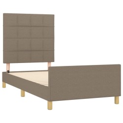 Cadre de lit sans matelas taupe 80x200 cm tissu 