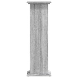 Support pour plantes sonoma gris 33x33x100 cm bois d'ingénierie 