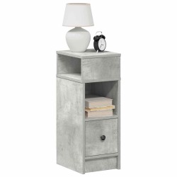 Table de chevet avec tiroir gris béton 25x31x66 cm 