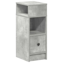Table de chevet avec tiroir gris béton 25x31x66 cm 