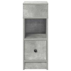 Table de chevet avec tiroir gris béton 25x31x66 cm 