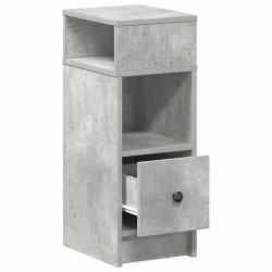 Table de chevet avec tiroir gris béton 25x31x66 cm 
