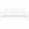 Cadre de lit métal sans matelas et pied de lit blanc 180x200 cm 