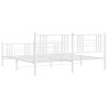Cadre de lit métal sans matelas et pied de lit blanc 180x200 cm 