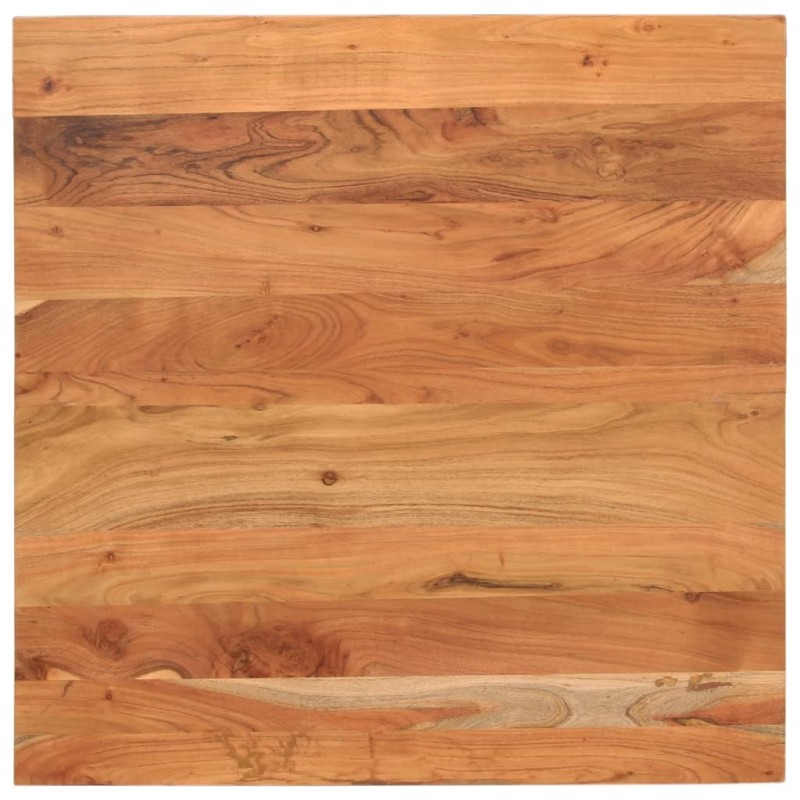 Dessus de table 80x80x3,8 cm carré bois massif d'acacia 