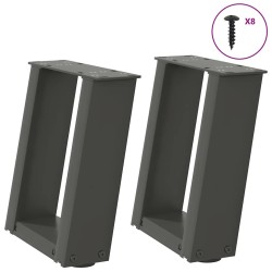 Pieds de table basse en U 2 pièces Anthracite 30 x (30-31) cm Acier 