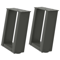 Pieds de table basse en U 2 pièces Anthracite 30 x (30-31) cm Acier 
