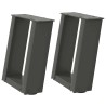 Pieds de table basse en U 2 pièces Anthracite 30 x (30-31) cm Acier 