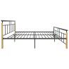 Cadre de lit sans matelas métal bois de chêne massif 200x200 cm 