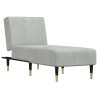 Chaise longue gris clair velours 