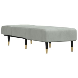 Chaise longue gris clair velours 