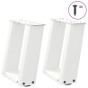 Pieds de table basse en U 2 pièces Blanc 30 x (30-31) cm Acier 