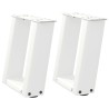 Pieds de table basse en U 2 pièces Blanc 30 x (30-31) cm Acier 