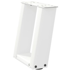 Pieds de table basse en U 2 pièces Blanc 30 x (30-31) cm Acier 