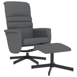 Fauteuil inclinable avec repose-pied gris similicuir 