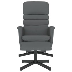 Fauteuil inclinable avec repose-pied gris similicuir 