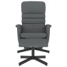 Fauteuil inclinable avec repose-pied gris similicuir 
