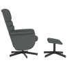 Fauteuil inclinable avec repose-pied gris similicuir 