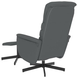 Fauteuil inclinable avec repose-pied gris similicuir 