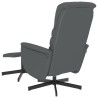 Fauteuil inclinable avec repose-pied gris similicuir 