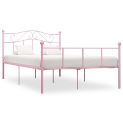 Cadre de lit sans matelas rose métal 120x200 cm 