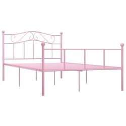 Cadre de lit sans matelas rose métal 120x200 cm 
