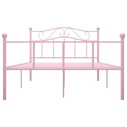 Cadre de lit sans matelas rose métal 120x200 cm 