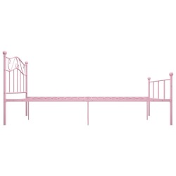 Cadre de lit sans matelas rose métal 120x200 cm 