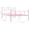 Cadre de lit sans matelas rose métal 120x200 cm 