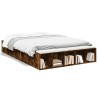 Cadre de lit sans matelas chêne fumé 120x190 cm 